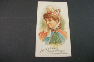 Cigarette Tobacco Card Allen & Ginter The Worlds Beauties E 
