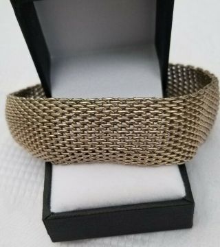 Vintage Mexican Sterling Silver 925 Mesh Braided Bracelet