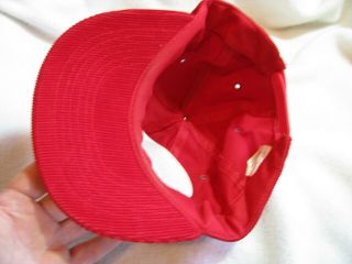 Vintage Red Corduroy Embroidered Marlboro Snapback Adjustable Truckers Cap Hat 3