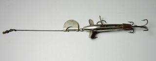 Vintage Pflueger Bulldog Metal 4 Treble Hook Spinner Minnow Fishing Lure
