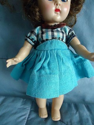 1955 Vintage Vogue Ginny Blue & Black Check Top Blue Skirt Dress (no Doll) Gvc