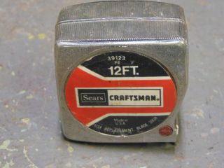Rare Vintage Sears Craftsman 12 Ft Tape Measure 39123 - Locking Button