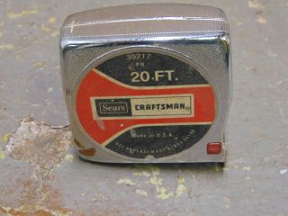 Vintage Sears Craftsman 20 Ft Tape Measure 3/4  39217 - Locking Button