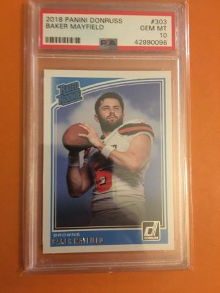 2018 Panini Donruss Baker Mayfield Rated Rookie Rc Psa 10 303