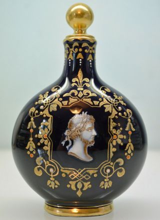 A Fine & Very Rare 19th Century Coalport Porcelain Scent Bottle & Stopper