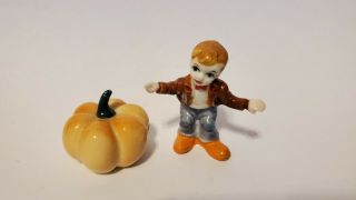 Vintage Bone China Peter Pumpkin Eater Miniature Nursery Rhyme Figurine Wsticker