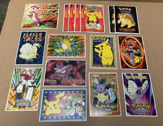 Complete Set Of 12 Vintage Pokemon Vending Machine Cards/stickers,  Bonus A&a