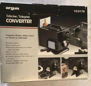 Argus Teleprint Converter Vs617n Vintage Transfer Slides 8mm Photo Print 16 Mm