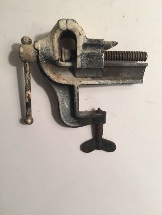 Vintage Clamp - On Bench Vise 1 - 5/8” Wide Jaws Hobby - Craft - Gunsmith - Jeweler