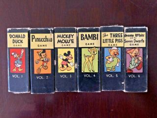 Vintage Disney 1946 Mickey Mouse Library Of Card Games Russell Mfg Vol 1 - 6