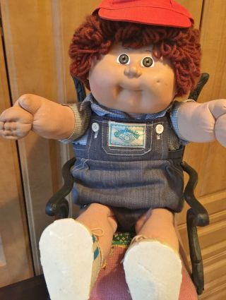 Vintage 1985 Cabbage Patch Boy Doll With Outfit And Birth Certificate