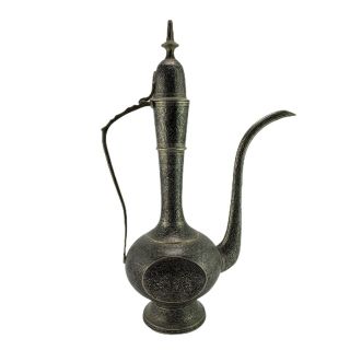 Vintage Brass Persian Islamic Arabic Decorative Jug Dallah Coffee Pot 12”