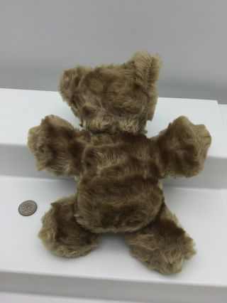 Small 7” Antique Mohair Teddy Bear Button Eyes Light Brown Plush 3
