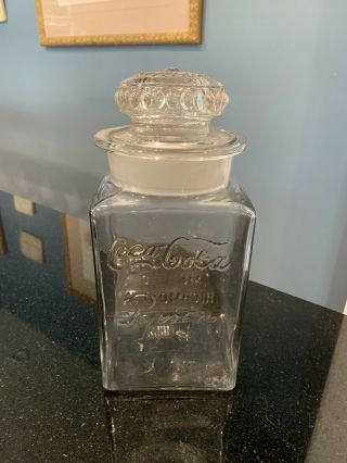 Antique Rare Early 1900’s Coca Cola Pepsin Chewing Gum Jar Glass