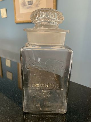 Antique Rare Early 1900’s Coca Cola Pepsin Chewing Gum Jar Glass 2