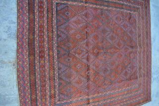 F1384 Vintage Handmade Afghan Tribal Mishwani square Kelim Persian Rug 5 ' 4 x 6FT 3