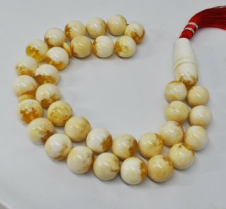 82.  06g Extra Large Tiger Antique Baltic Amber ISLAMIC 33 PRAYER BEADS ROSARY 2