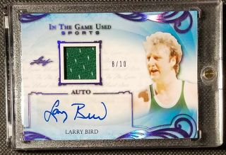 Larry Bird 2019 Leaf In The Game Autograph Jersey Sp Card 8/10 Auto