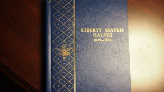 Vintage Whitman Bookshelf Coin Album 9447 Liberty Seated Half Dollars 1839 - 1863