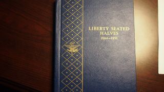 Vintage Whitman Bookshelf Coin Album 9448 Liberty Seated Half Dollars 1864 - 1891