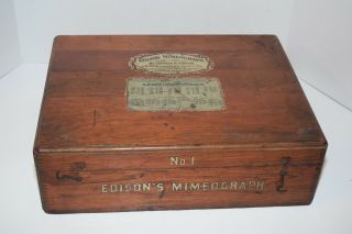Rare Antique 1902 Edison For A.  B.  Dick Co.  Mimeograph No.  1 Set - Complete