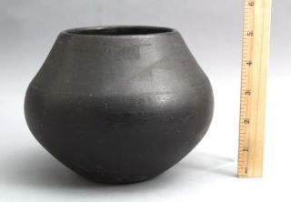 Antique Maria & Julian Martinez Ildefonso Pueblo Indian Black Pottery Pot