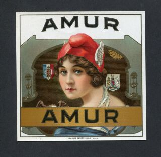 Old Amur Cigar Label - Scarce - Label
