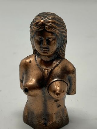 Vintage Nude Lady Woman Naked Torso Cigarette Lighter Boob Trigger Boobies