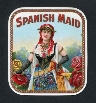 Old Spanish Maid Cigar Label - Roses - Quite Scarce