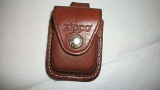 Vintage Zippo Leather Case Holder For Belt Usa Made Brown Pouch