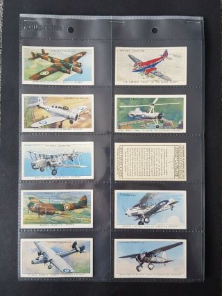 Cigarette Cards - Players - Aircraft Of The Raf - Full Set 50 - Vg - Ex