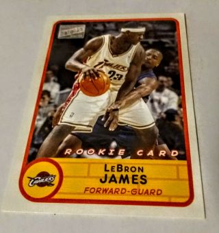 2003 - 04 Topps Bazooka Lebron James White Jersey Rookie Rc Card 223 Goat