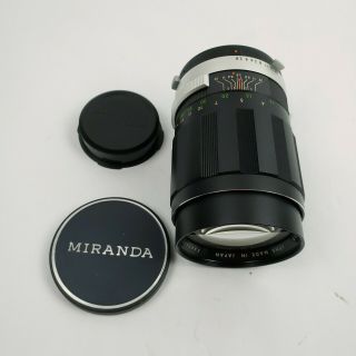 Vintage Camera Lens Miranda 1:2.  8 F = 135mm Lens No Scratches Or Mold