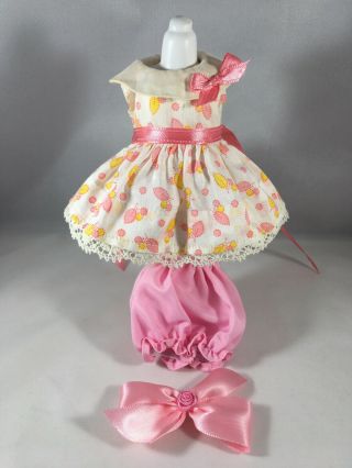 Vintage Pretty Pink Party Dress Fits Ginny,  Bloomers & Hair Bow (no Doll)