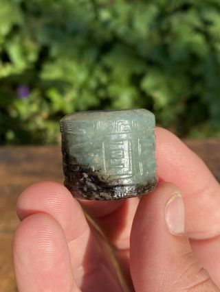 Chinese Carved Jade Archer’s Ring Decorated Calligraphy Late Ming / Qing Dynasty