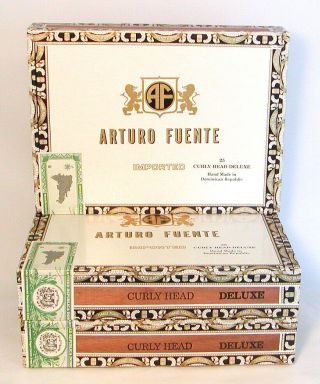 3 Arturo Fuente Cigar Boxes Curly Head Deluxe Empty Crafts Purse Guitar Storage