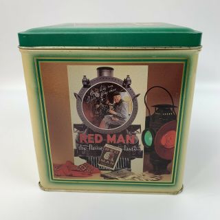 Vintage RED MAN Chewing Tobacco Tin Limited Edition Pinkerton Tobacco Co.  1989 3