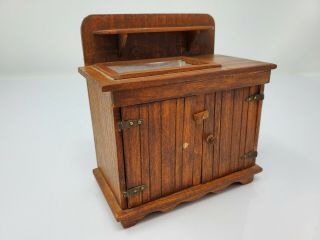 Antique Vtg.  Dollhouse Miniature Chestnut Hill Studio Primitive Dry Sink 1:12 2