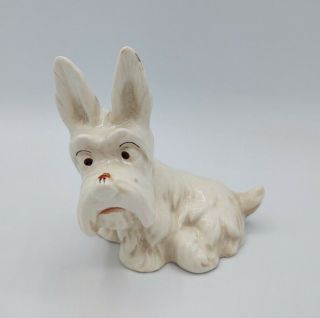 Vtg Beswick Porcelain White Scottish Terrier Dog Ladybug Nose Figurine England