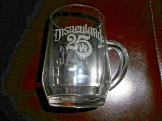 Disneyland 25th Anniversary Vintage Etched Glass Mug - Mike