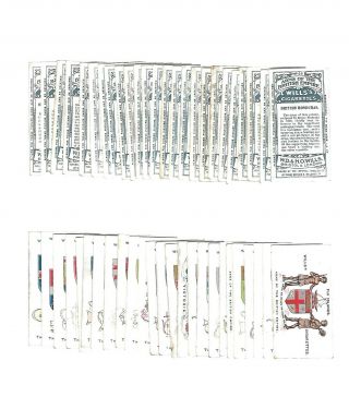 Cigarette Cards.  Wills Tobacco.  Arms Of The British Empire.  (set Of 50).  (1910).