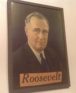 Early Vintage 1930s President Franklin D Roosevelt Fdr Portrait Wall Art Picture