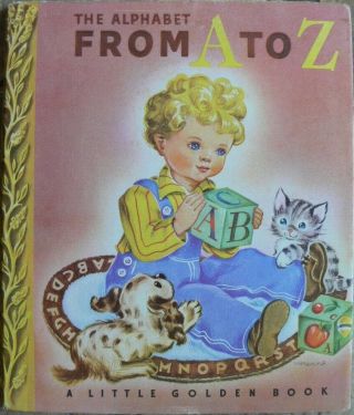 Vintage Little Golden Book The Alphabet From A To Z With Dust Jacket 10th