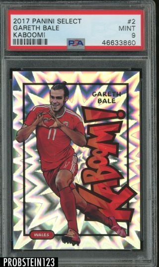2017 - 18 Panini Select Soccer Kaboom Gareth Bale Wales Psa 9