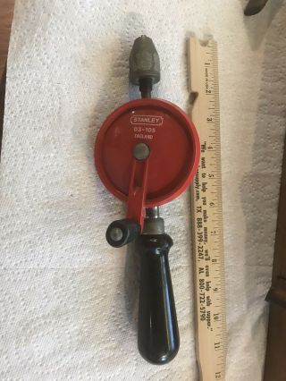 Vintage Stanley 03 - 105 Hand Drill,  10 - 3/8 ",  Made In England