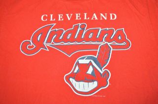 Cleveland Indians Mlb Chief Wahoo Logo Vintage Lee Sport T - Shirt Size Xl 1997