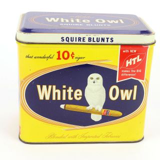 Vintage White Owl Cigar Tin 10 Cent Squire Blunts