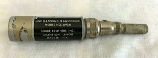 1960 ' s Vintage Shure A95A XLR Line Matching Transformer W/Adapter Instructions 3