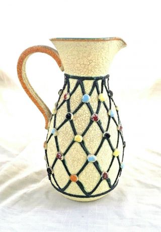 Vintage Mid - Century Ceramic Art Pottery Vase/pitcher,  Italy C 1964