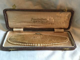 Vintage Pompadour Simulated Faux Pearl Necklace - Box